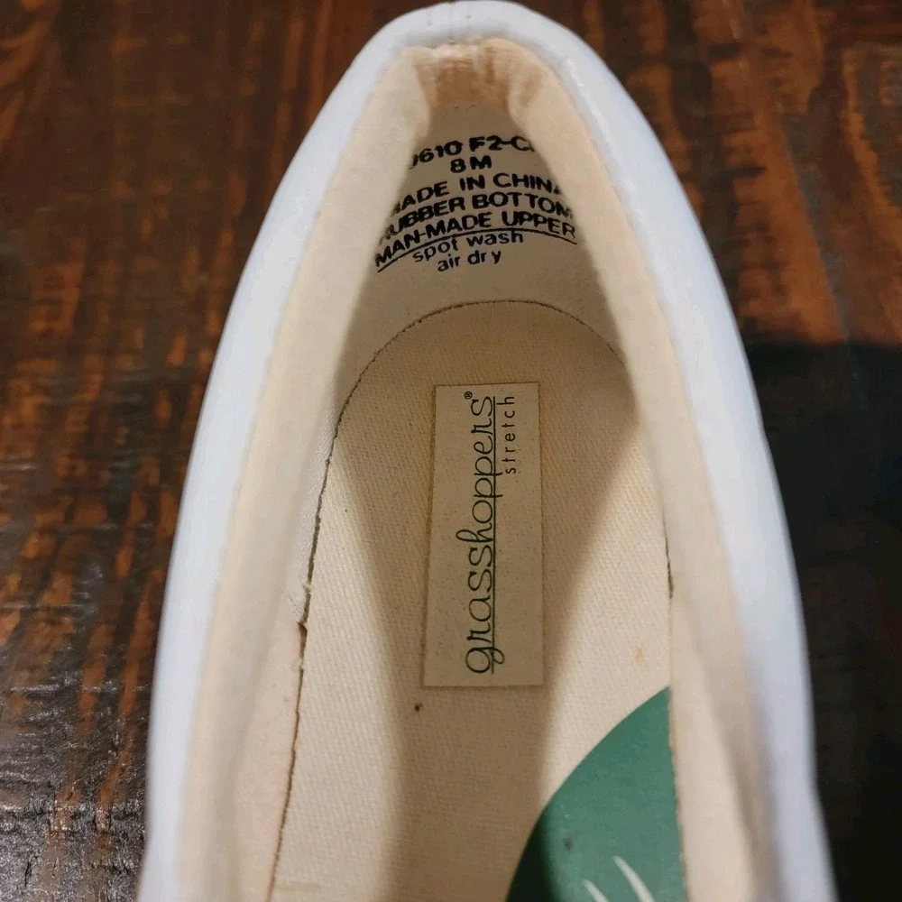 GrassHoppers Townsend Twill White Leather Sneaker Sz. 8 Medium Women's